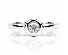 Годежен Пръстен с Диамант  14К Бяло Злато Bloom Jewellery