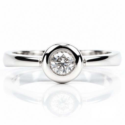 Годежен Пръстен с Диамант 14К Бяло Злато Bloom Jewellery Годежен Пръстен с Диамант 14К Бяло Злато Bloom Jewellery