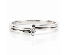 Златен Годежен Пръстен с Диамант  14К Бяло Злато Bloom Jewellery