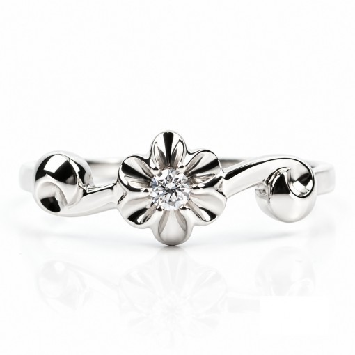 Цвете Диамантен Златен Годежен Пръстен 14К Бяло Злато Bloom Jewellery Цвете Диамантен Златен Годежен Пръстен 14К Бяло Злато Bloom Jewellery
