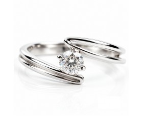 Нестандартен 18К  Бяло Злато Диамантен Годежен Пръстен Bloom Jewellery