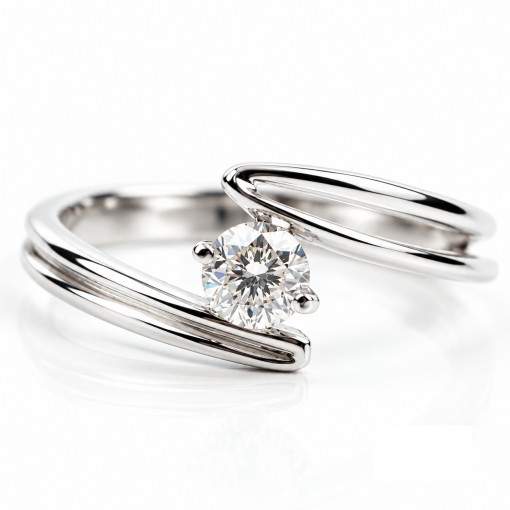 Нестандартен 18К Бяло Злато Диамантен Годежен Пръстен Bloom Jewellery Нестандартен 18К Бяло Злато Диамантен Годежен Пръстен Bloom Jewellery