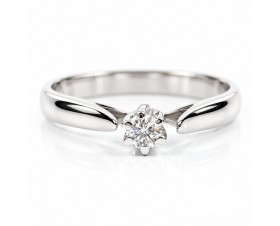 Уникален 18К  Бяло Злато Диамантен Годежен Пръстен    Bloom Jewellery