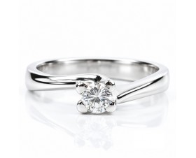  Годежен 18К Бяло Злато Диамантен Пръстен Bloom Jewellery