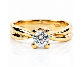 18К Жълто Злато Диамантен Годежен Пръстен Bloom Jewellery