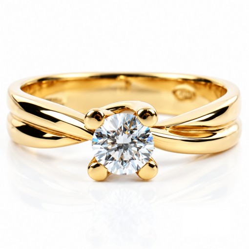 18К Жълто Злато Диамантен Годежен Пръстен Bloom Jewellery 18К Жълто Злато Диамантен Годежен Пръстен Bloom Jewellery