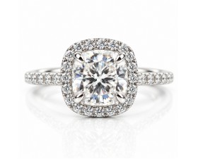 Годежен Пръстен с Лабораторен Диамант IGI Сертификат 14К Бяло Злато  Bloom Jewellery