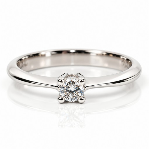 Годежен Пръстен с Лабораторен Диамант 14К Бяло Злато Bloom Jewellery Годежен Пръстен с Лабораторен Диамант 14К Бяло Злато Bloom Jewellery