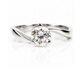 Уникален Диамантен Годежен Пръстен 18К Бяло Злато със  Сертификат IGI  Bloom Jewellery