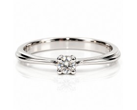 Класически Годежен Пръстен с Лабораторен Диамант 14К Бяло Злато  Bloom Jewellery