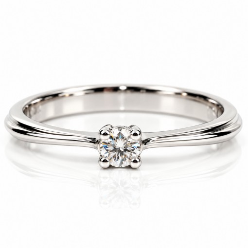 Класически Годежен Пръстен с Лабораторен Диамант 14К Бяло Злато Bloom Jewellery Класически Годежен Пръстен с Лабораторен Диамант 14К Бяло Злато Bloom Jewellery