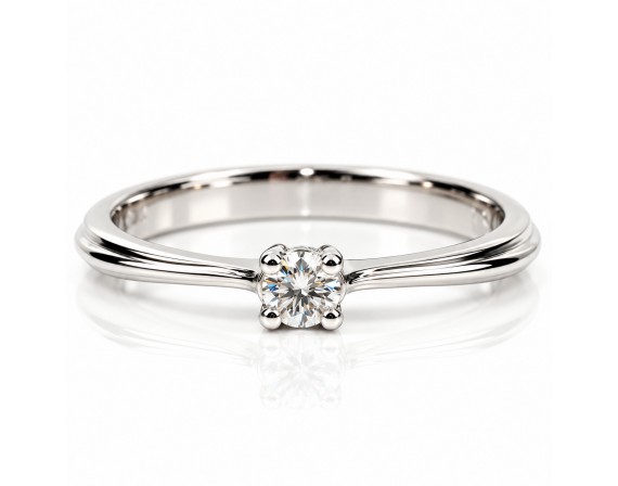 Класически Годежен Пръстен с Лабораторен Диамант 14К Бяло Злато Bloom Jewellery Класически Годежен Пръстен с Лабораторен Диамант 14К Бяло Злато Bloom Jewellery
