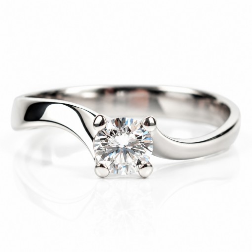 Нестандартен Пръстен с Лабораторен Диамант 14К Бяло Злато Bloom Jewellery Нестандартен Пръстен с Лабораторен Диамант 14К Бяло Злато Bloom Jewellery