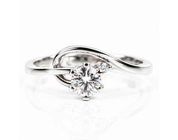 Лабораторен Диамант на Нежен Пръстен 14К Бяло Злато Bloom Jewellery Лабораторен Диамант на Нежен Пръстен 14К Бяло Злато Bloom Jewellery