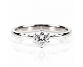  14К Бяло Злато Пръстен с Лабораторен Диамант  Bloom Jewellery