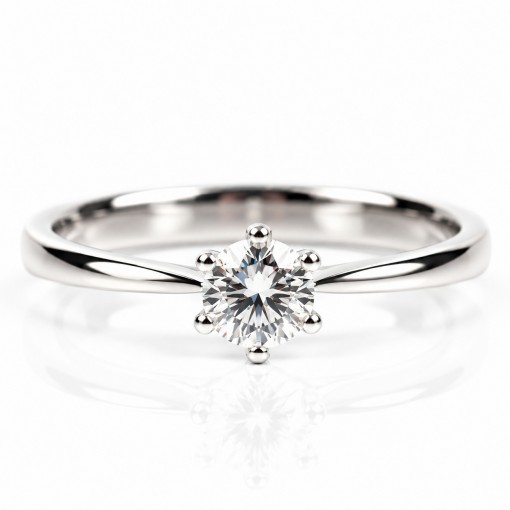 14К Бяло Злато Пръстен с Лабораторен Диамант Bloom Jewellery 14К Бяло Злато Пръстен с Лабораторен Диамант Bloom Jewellery