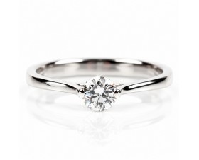 Блестящ Пръстен с Лабораторен Диамант 14К Бяло Злато  Bloom Jewellery