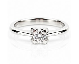 Годежен Пръстен с Лабораторен Диамант 14К Бяло Злато  Bloom Jewellery