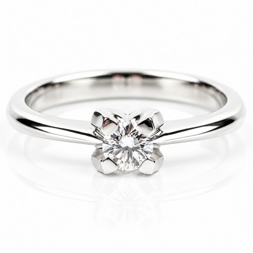 Годежен Пръстен с Лабораторен Диамант 14К Бяло Злато Bloom Jewellery Годежен Пръстен с Лабораторен Диамант 14К Бяло Злато Bloom Jewellery