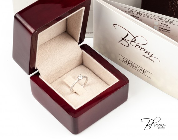 Годежен Пръстен с Диаманти от 18К Бяло Злато Bloom Jewellery