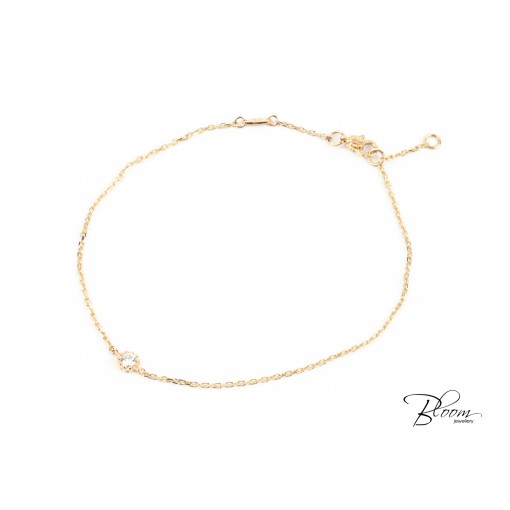 Нежна Диамантена  Гривна 18К Жълто Злато  Bloom Jewellery