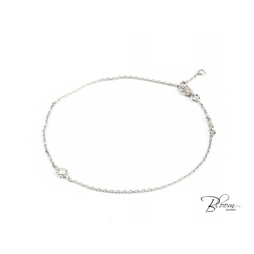 Нежна Диамантена  Гривна 18К Бяло Злато  Bloom Jewellery