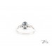  Пръстен с Лабораторен Диамант и Естествен Сапфир 14К Бяло Злато  Bloom Jewellery