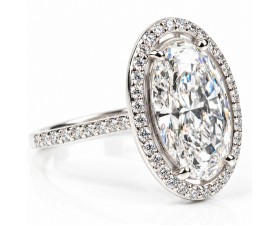 Годежен пръстен с овален лабораторен диамант 4.08 ct | Bloom Jewellery