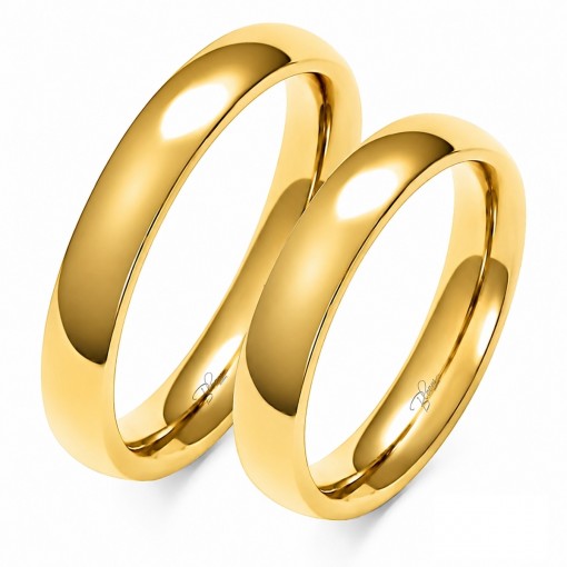 Брачни Халки Жълто Злато 4мм "Класик" | Bloom Jewellery