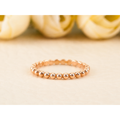 Дамски златен пръстен с топчета от 14K розово злато (проба 585) – Bloom Jewellery