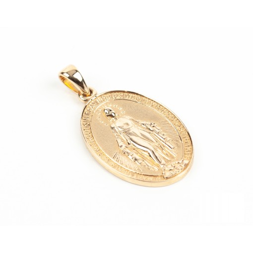 Медальон с Лика на Богородица 14К Жълто Злато Bloom Jewellery 