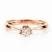 Годежен Пръстен Цвете с Диамант 0.17 ct G/VS 18К Розово Злато Bloom Jewellery