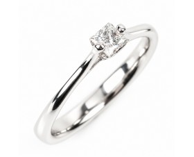 Годежен Пръстен с Диамант Принцес 0.18 ct G/VS2 18К Бяло Злато Bloom Jewellery