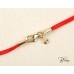 Златна Гривна с Червен Конец, Бебешко Краче и Диамант 14К Bloom Jewellery