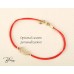 Златна Гривна с Червен Конец, Бебешко Краче и Диамант 14К Bloom Jewellery
