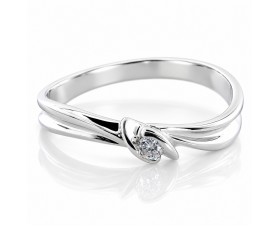 Златен Годежен Пръстен с Диамант от 18К Бяло Злато Bloom Jewellery Златен Годежен Пръстен с Диамант от 18К Бяло Злато Bloom Jewellery