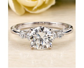Годежен Пръстен с Диамант 1.50 карата 18К Бяло Злато Bloom Jewellery