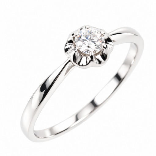 Годежен Пръстен с Диамант от 18К Бяло Злато Bloom Jewellery