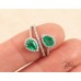 Пръстен с Два Невероятни Изумруда  и Диаманти Bloom Jewellery