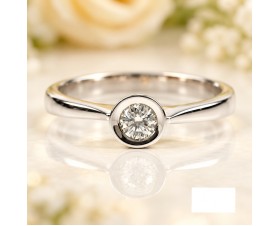 Годежен Пръстен с Диамант 18К  Бяло Злато Bloom Jewellery