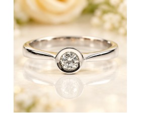 Годежен Пръстен с Диамант 18К  Бяло Злато Bloom Jewellery